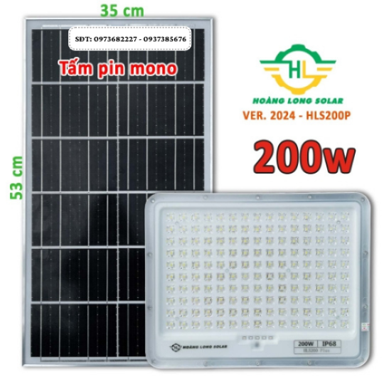 Đèn năng lượng mặt trời chống lóa kim cương 200W – HLS200 Plus Tấm pin Mono