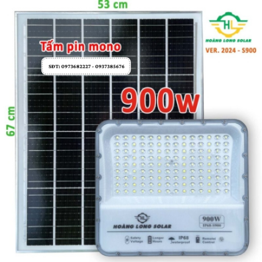 Đèn năng lượng mặt trời chống lóa mắt ngọc 900W New 2024 – Tấm pin mono