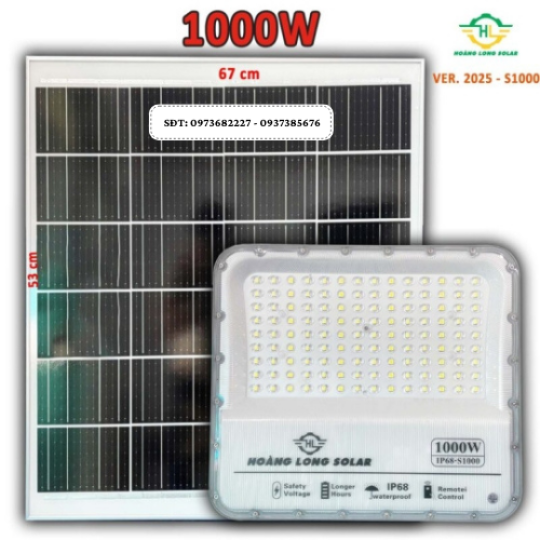 Đèn năng lượng mặt trời chống lóa mắt ngọc 1000W New 2025