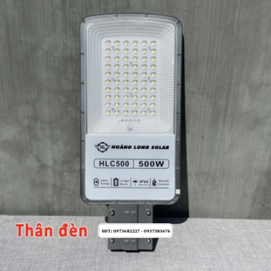 Đèn năng lượng mặt trời bàn chải mắt ngọc 500W – HLC500 -New 2024 – Tấm pin Mono sạc nhanh