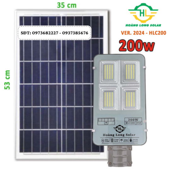 Đèn năng lượng mặt trời bàn chải 200W – HLC200 trắng – NEW 2024