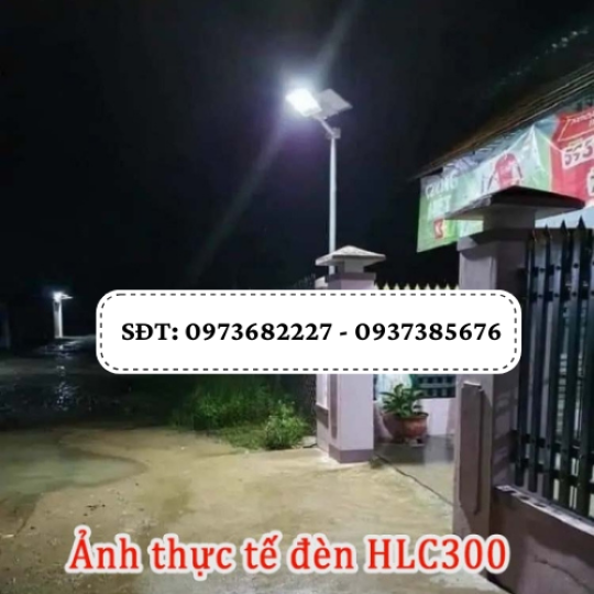 Đèn năng lượng mặt trời bàn chải 300W – HLC300 300W – New 2024 Tấm pin mono
