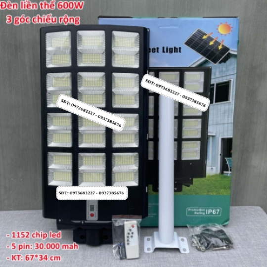 Đèn năng lượng mặt trời liền thể 600w HLT600