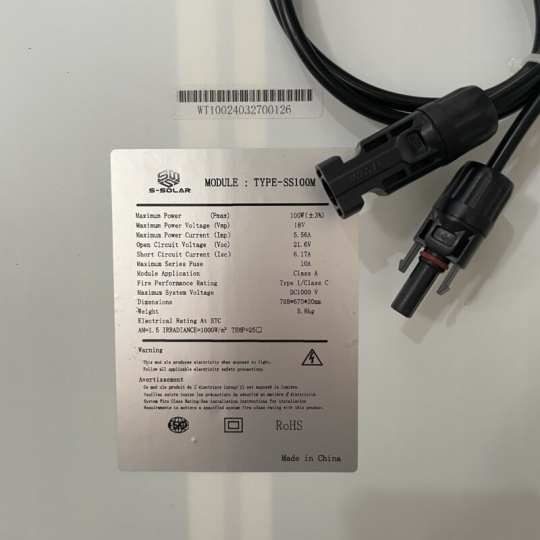 Tấm pin năng lượng mặt trời 100w -18v sạc bình acquy 12v