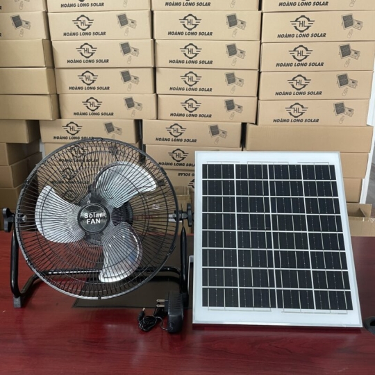 Quạt năng lượng mặt trời chân quỳ không chổi than, tấm pin mono mã 118F